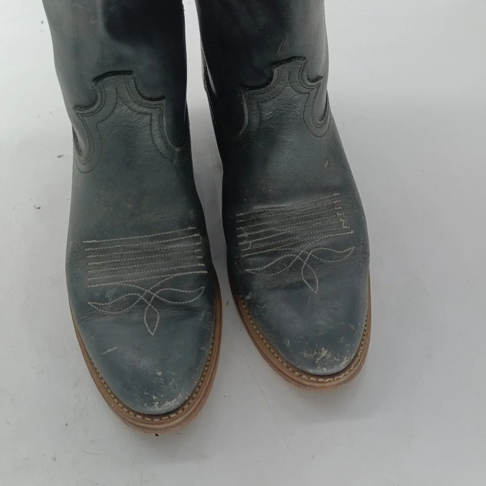 Dingo Womens Gray Leather Western Cowboy Boots 52001 Size 8 D s5